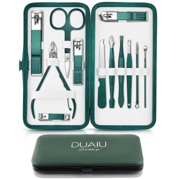 DUAIU Maniküre-Set, 12-teiliges Nagelknipser Maniküre Pediküre Set