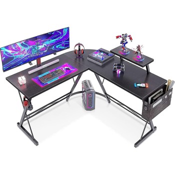 ODK Gaming-Tisch 127x127 cm - Robuster Computertisch für Gamer mit Monitorablage