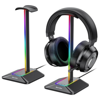 Neue bee RGB Kopfhörerständer mit kabelloser Ladefunktion und USB - Gaming-Headset-Ständer und Halterung