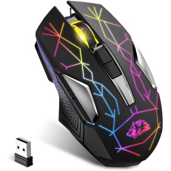 KUIYN X18 kabellose Gaming-Maus - Wiederaufladbar, 2400 DPI, RGB-Lichter